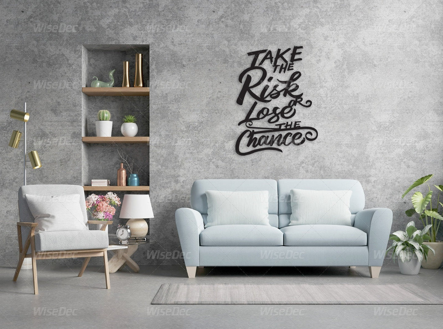 Take Risk Metal Duvar Yazısı