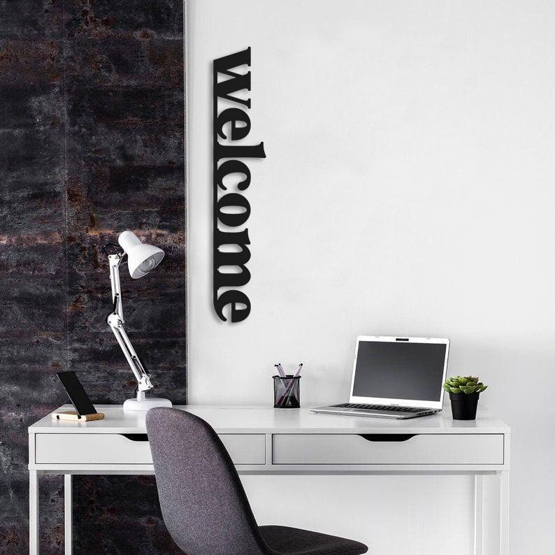 Welcome Metal Duvar Yazısı