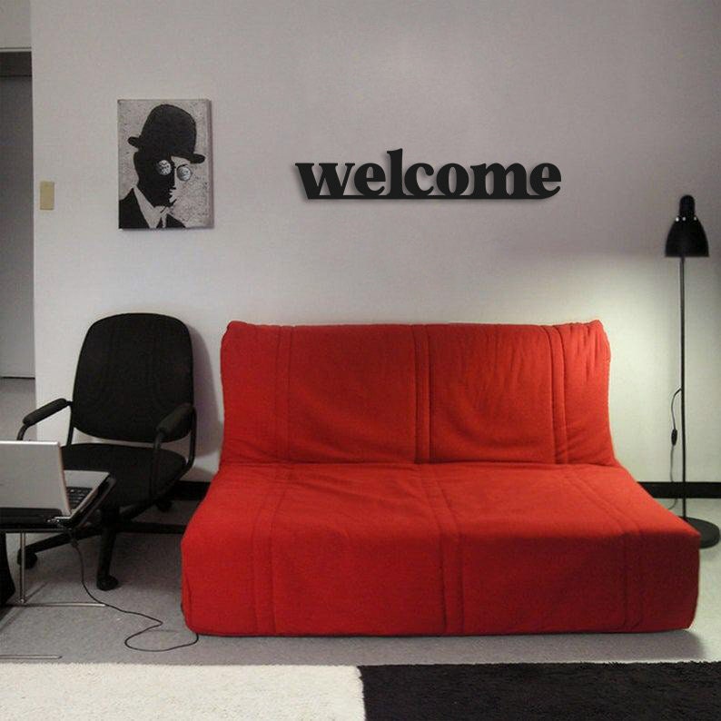 Welcome Metal Duvar Yazısı