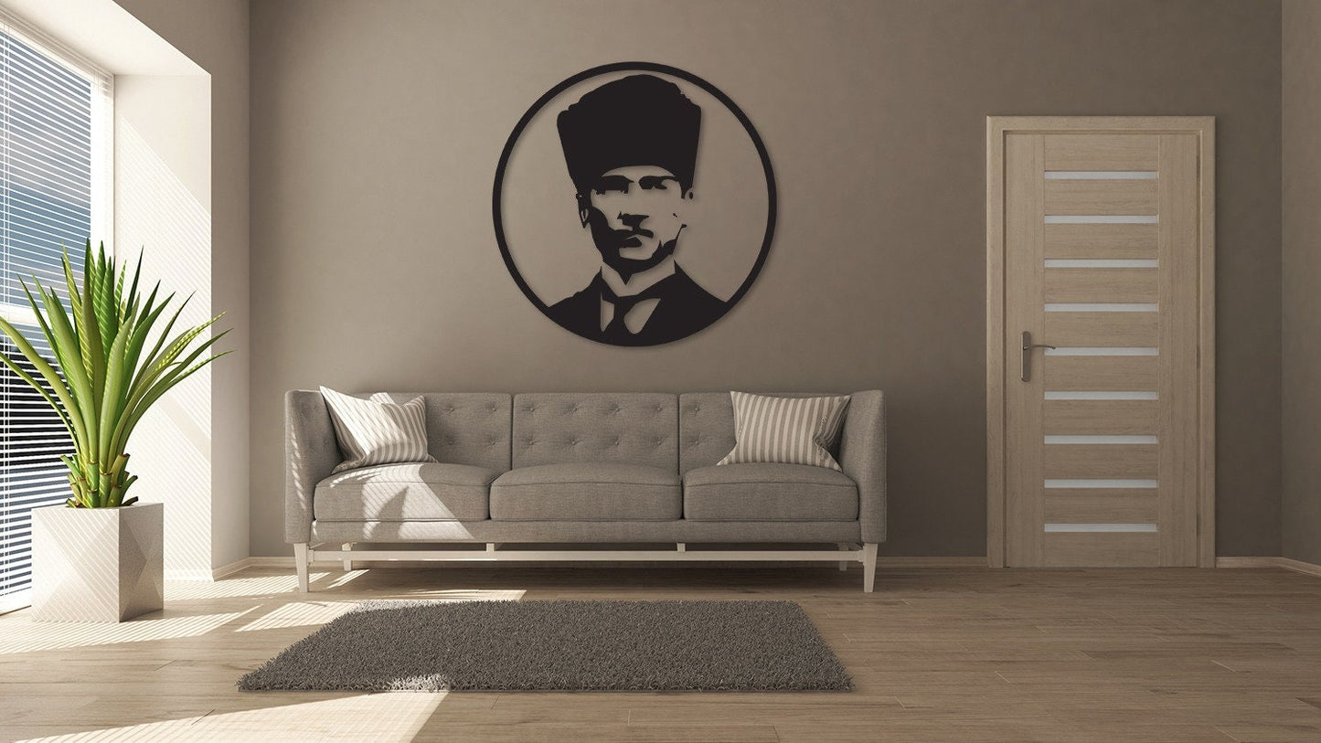 Ataturk Merror Metal Wall Painting
