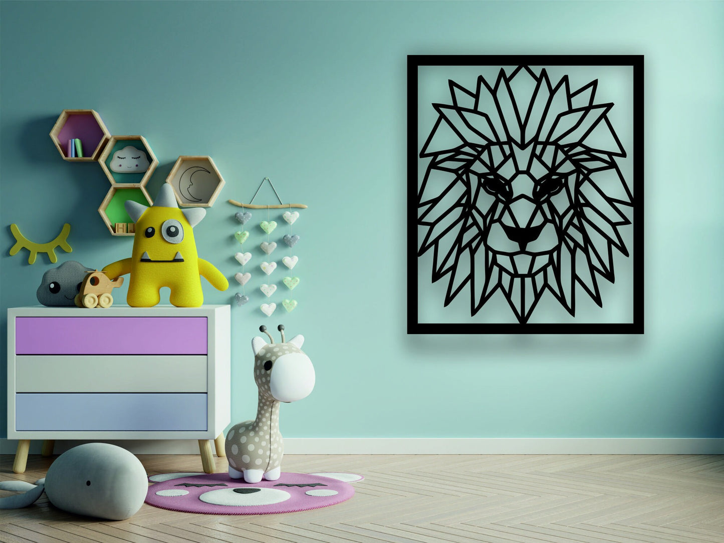 Lion V2 Metal Wall Painting