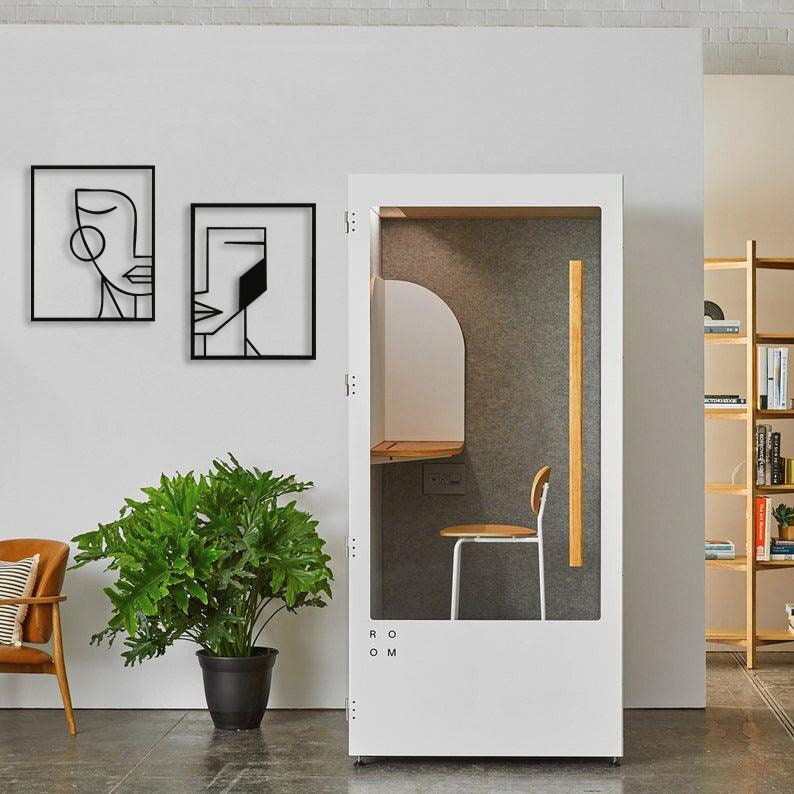 Geometrik Yüz Çizgileri Metal Tablo