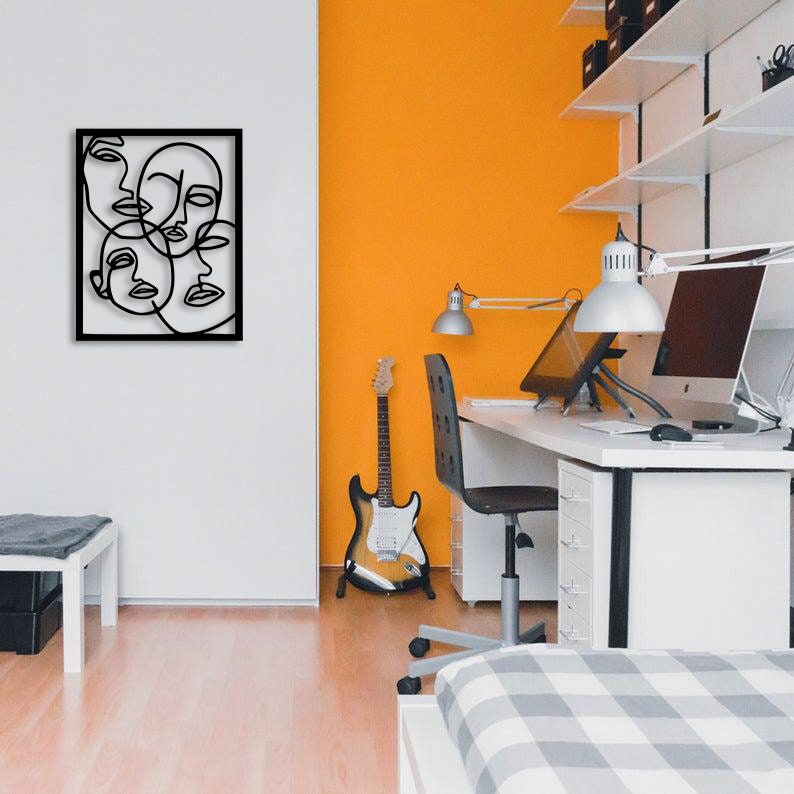 Yüz Çizgileri Metal Tablo V2