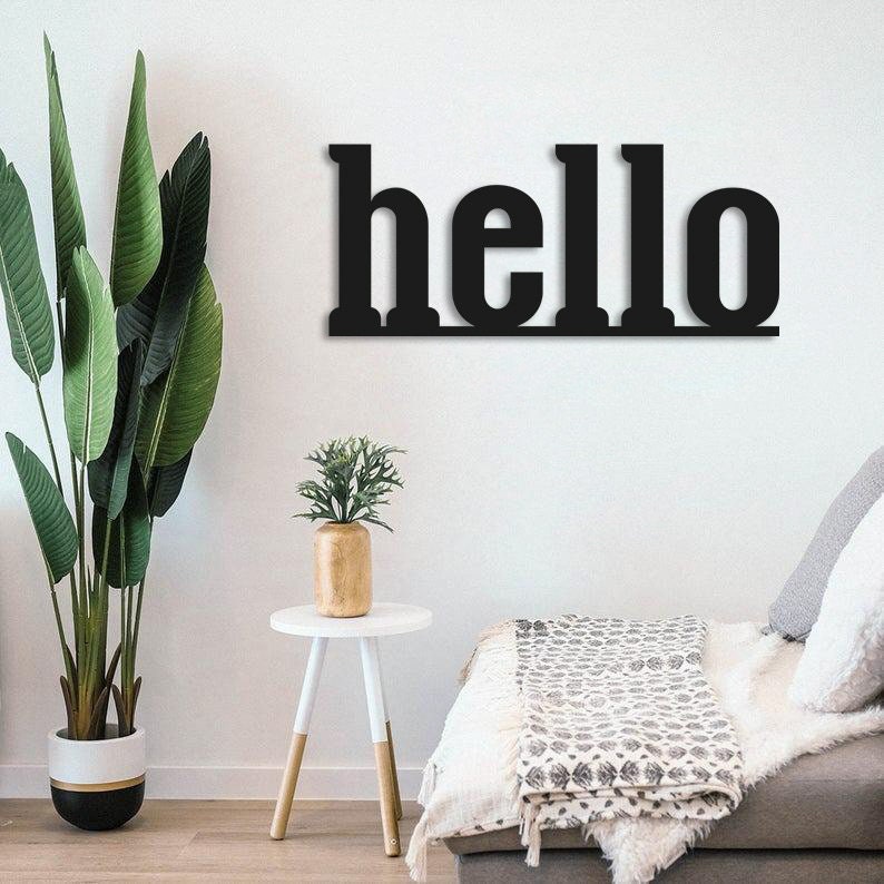 Hello Metal Duvar Yazısı