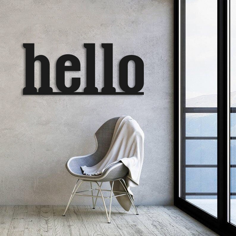 Hello Metal Duvar Yazısı