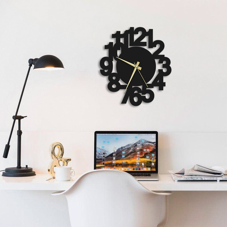 Flying Numbers Metal Wall Clock