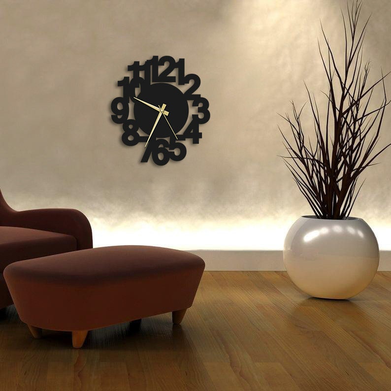 Flying Numbers Metal Wall Clock