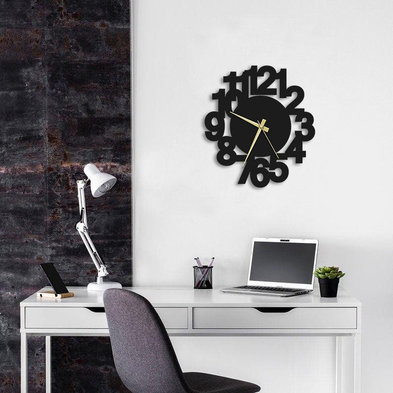 Flying Numbers Metal Wall Clock