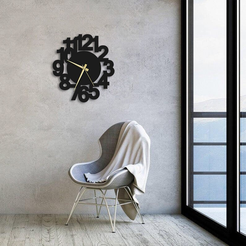 Flying Numbers Metal Wall Clock
