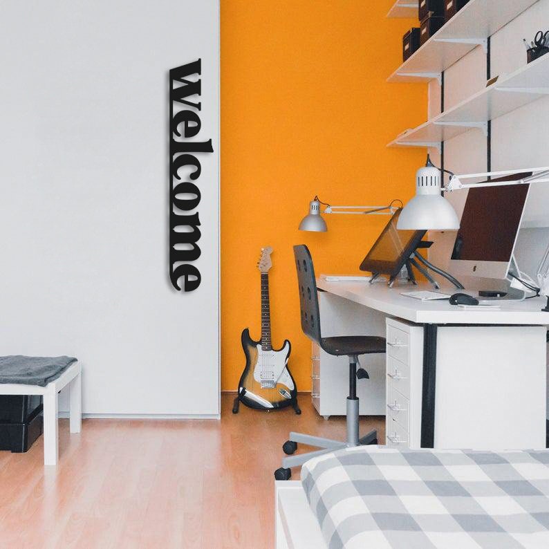 Welcome Metal Duvar Yazısı