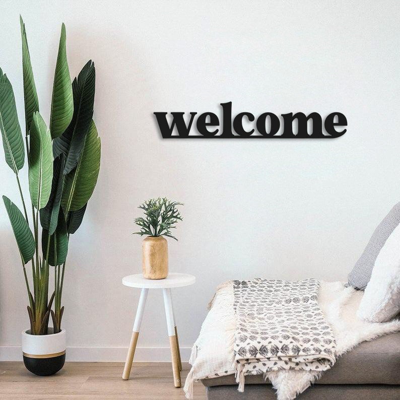 Welcome Metal Duvar Yazısı