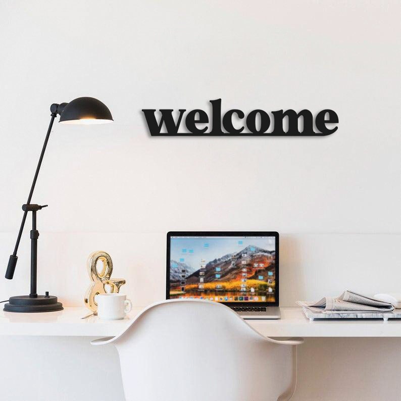 Welcome Metal Duvar Yazısı