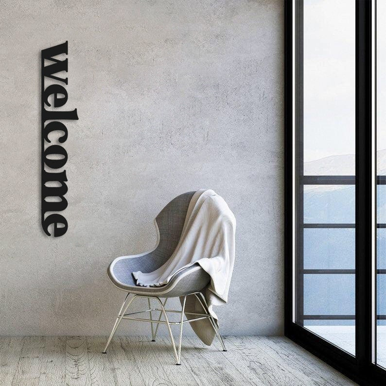 Welcome Metal Duvar Yazısı