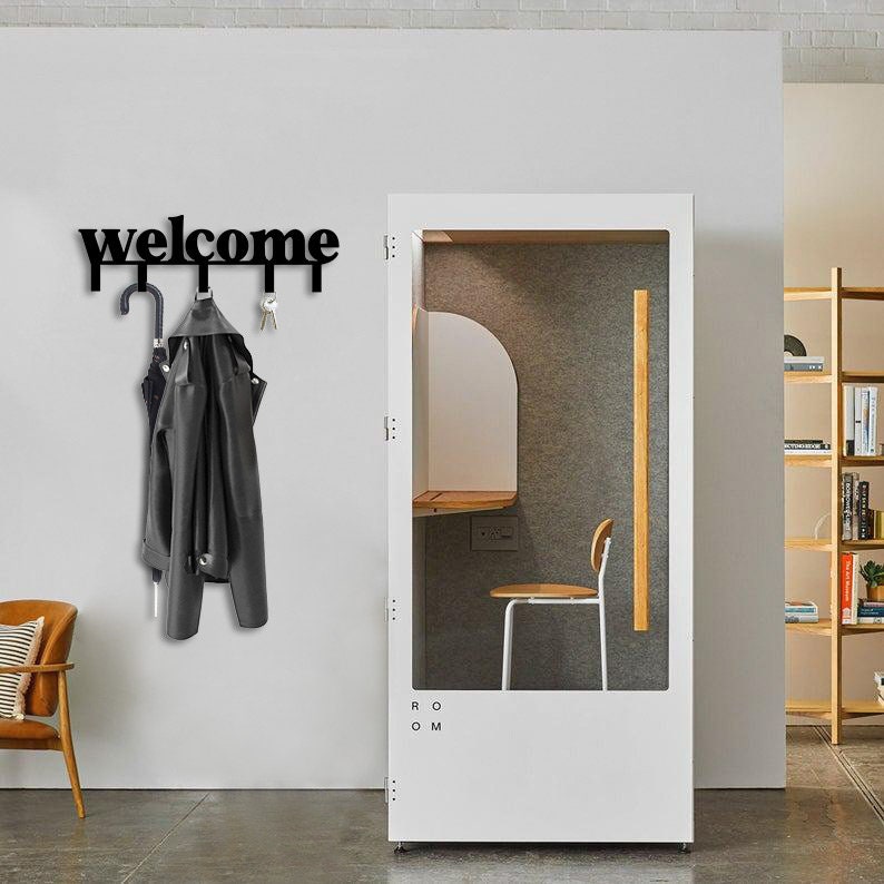 Welcome Metal Wall Hanger Coat Rack