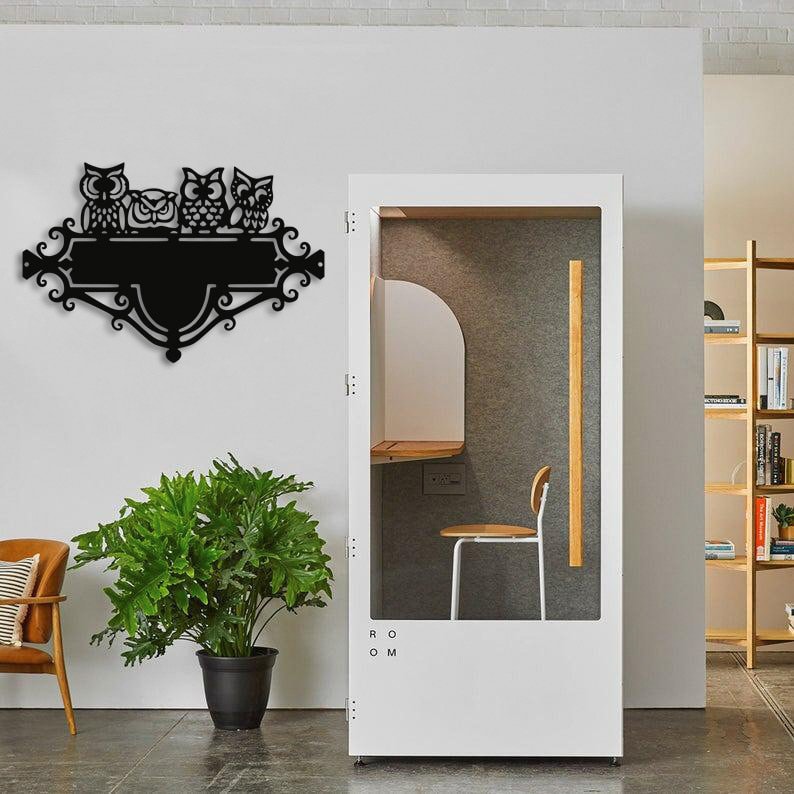 Personalized Owl Metal Door Nameplate
