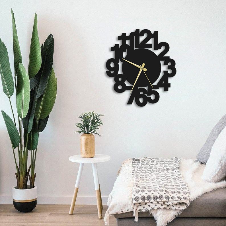 Flying Numbers Metal Wall Clock