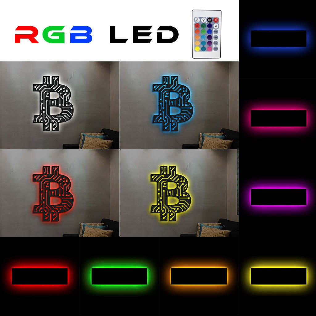 Bitcoin Metal Led Wall Painting Lighting