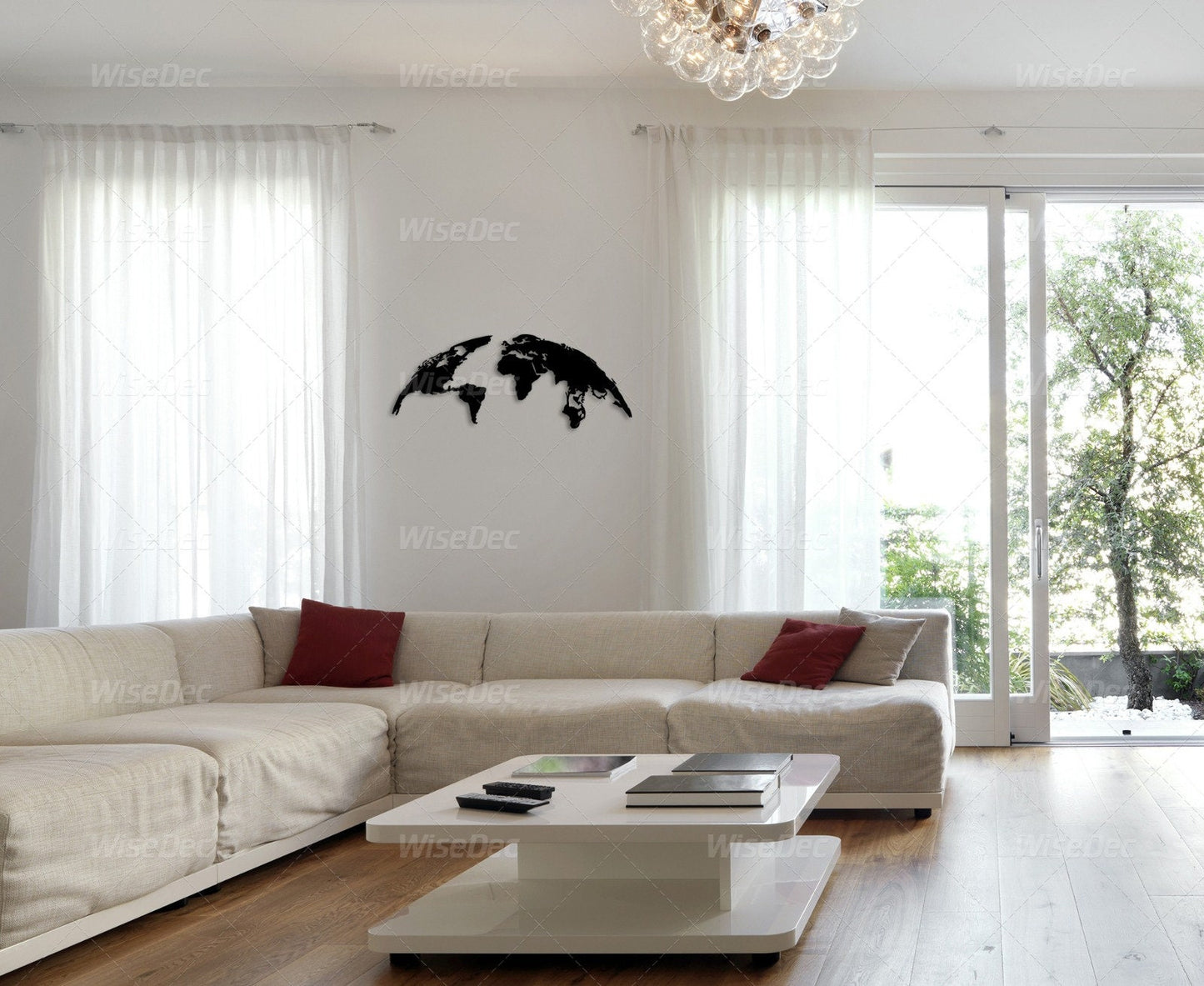 Half World Map Metal Painting
