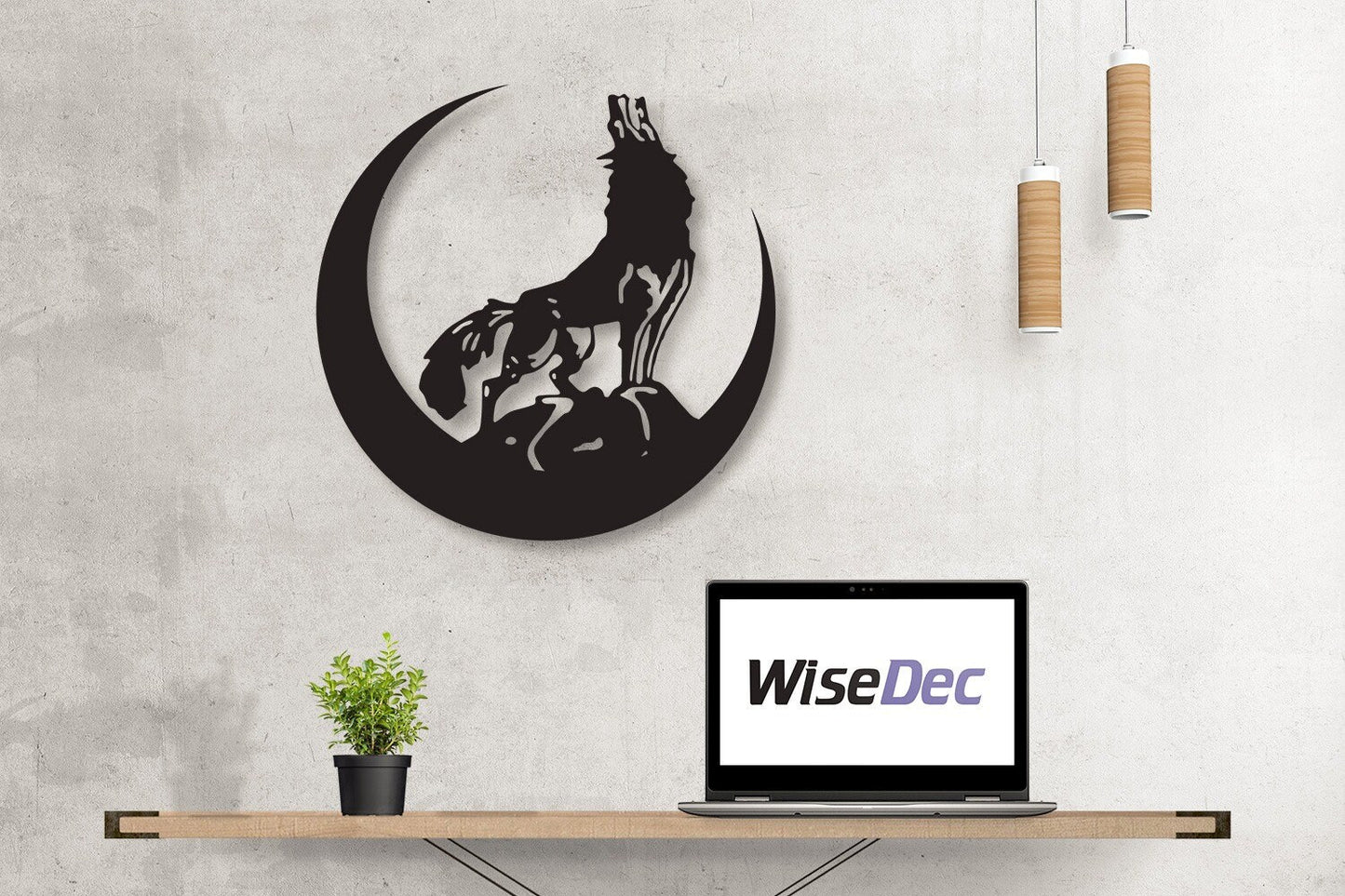 Gray Wolf Metal Wall Painting