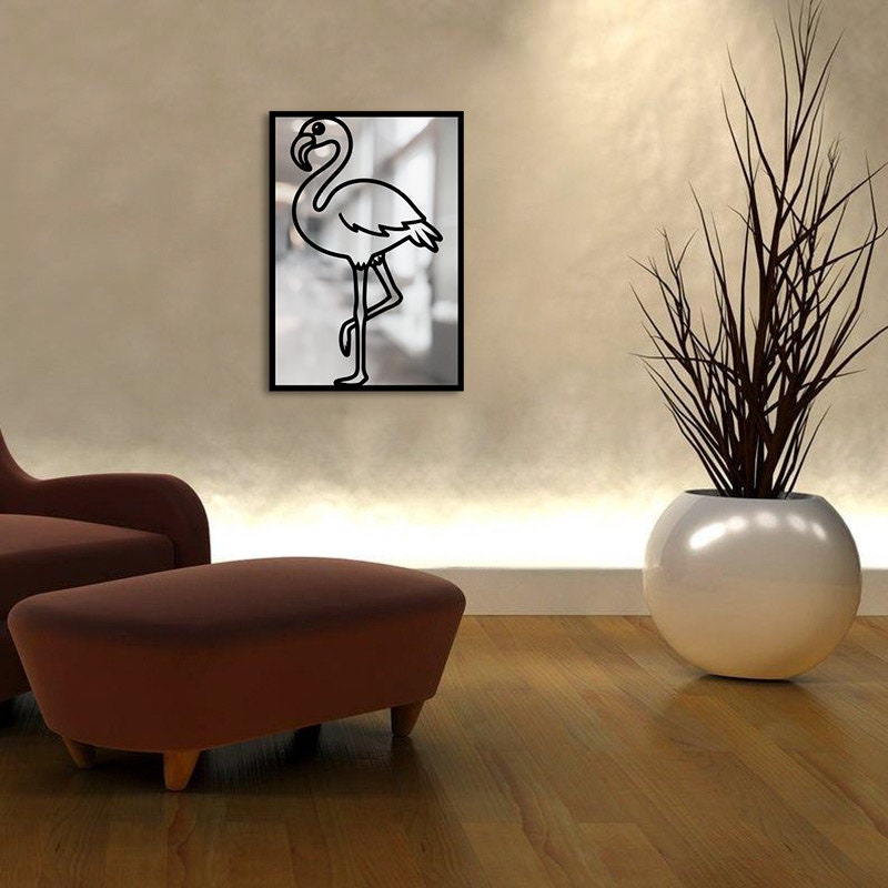 Flamingo Merror Metal Painting