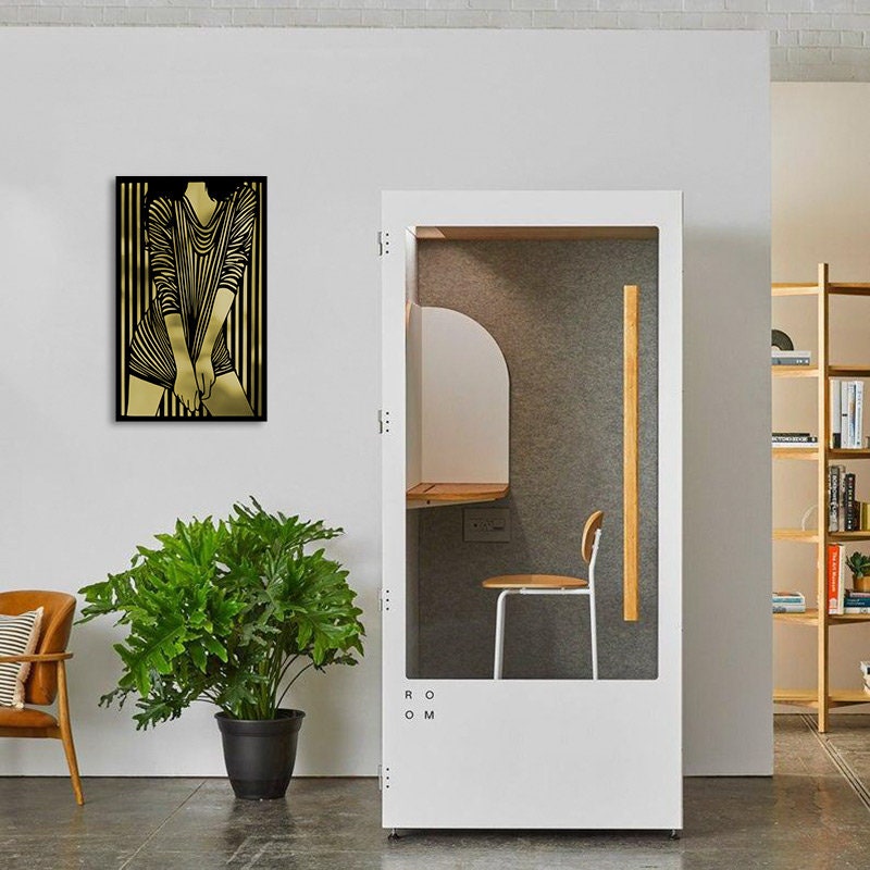 Women Merror Metal Wall Painting