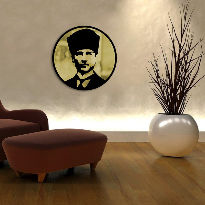Ataturk Merror Metal Wall Painting