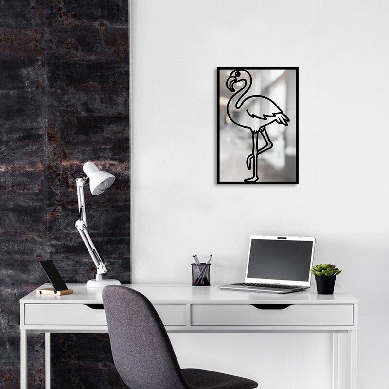 Flamingo Merror Metal Painting