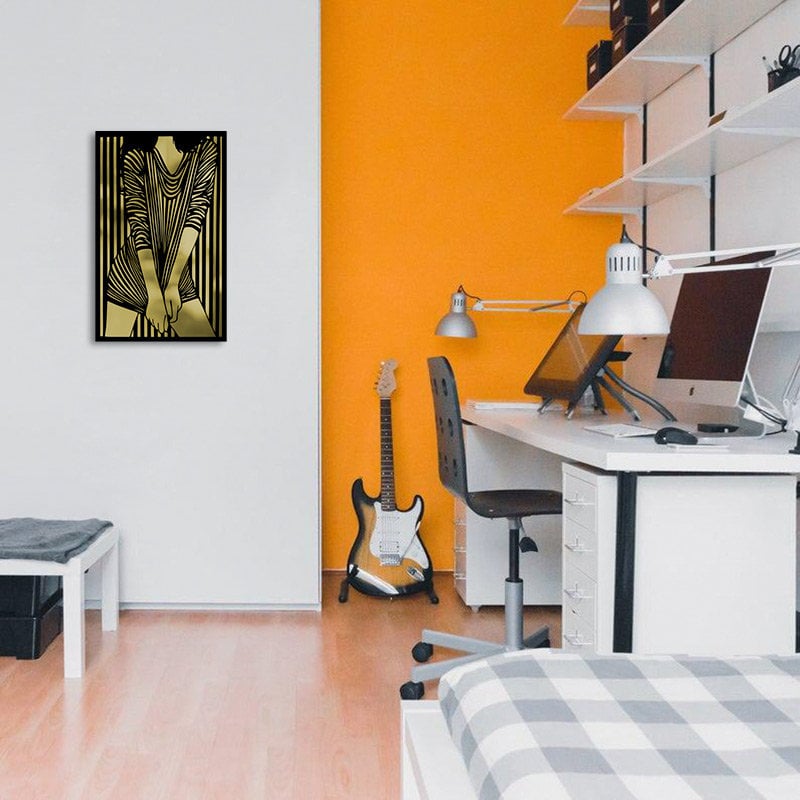 Women Merror Metal Wall Painting