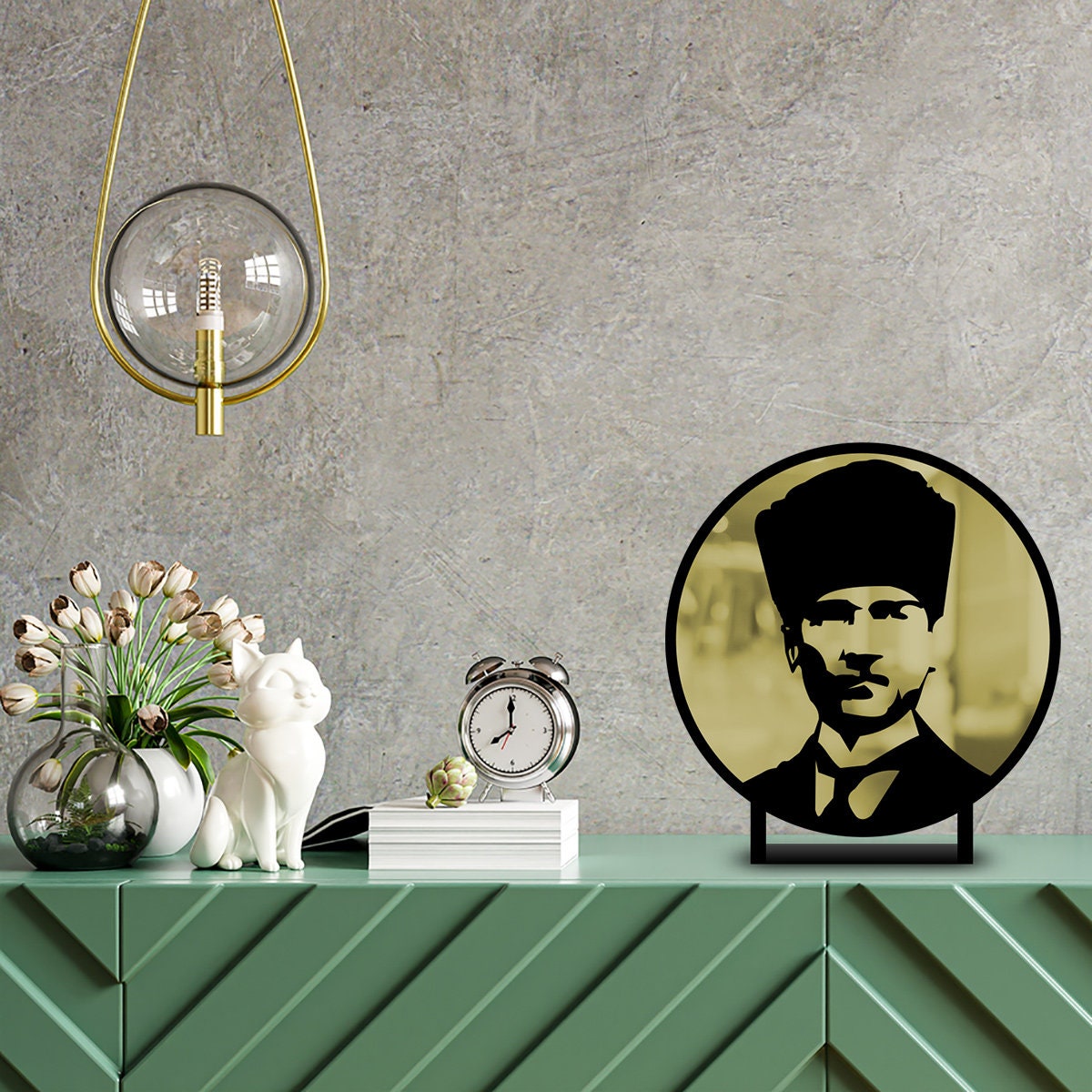 Atatürk V1 Metal Masa Dekoru Merror