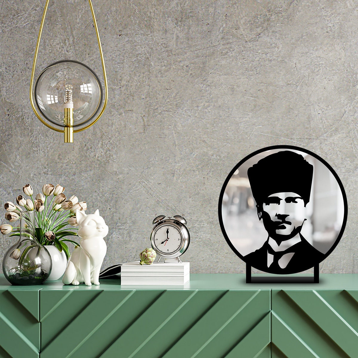 Atatürk V1 Metal Masa Dekoru Merror