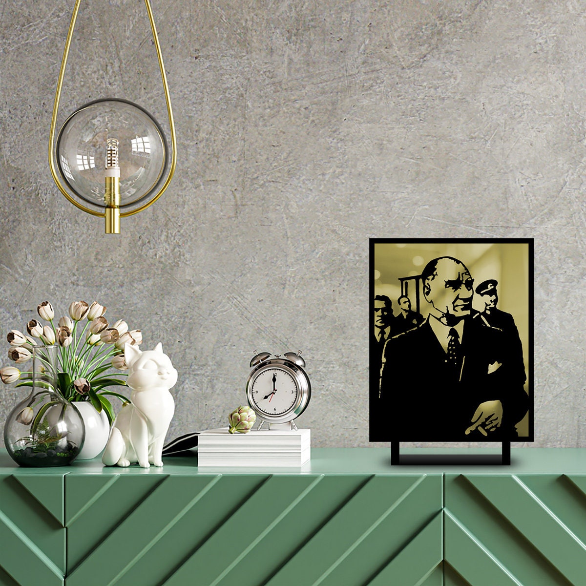 Atatürk V3 Metal Merror Masa Üstü Dekor