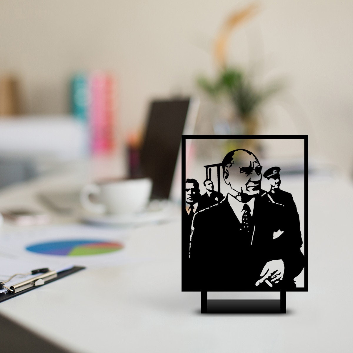 Atatürk V3 Metal Merror Masa Üstü Dekor