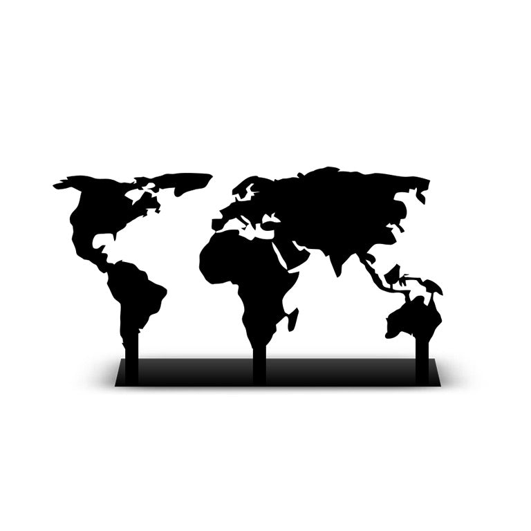 World Map Metal Desk Decor