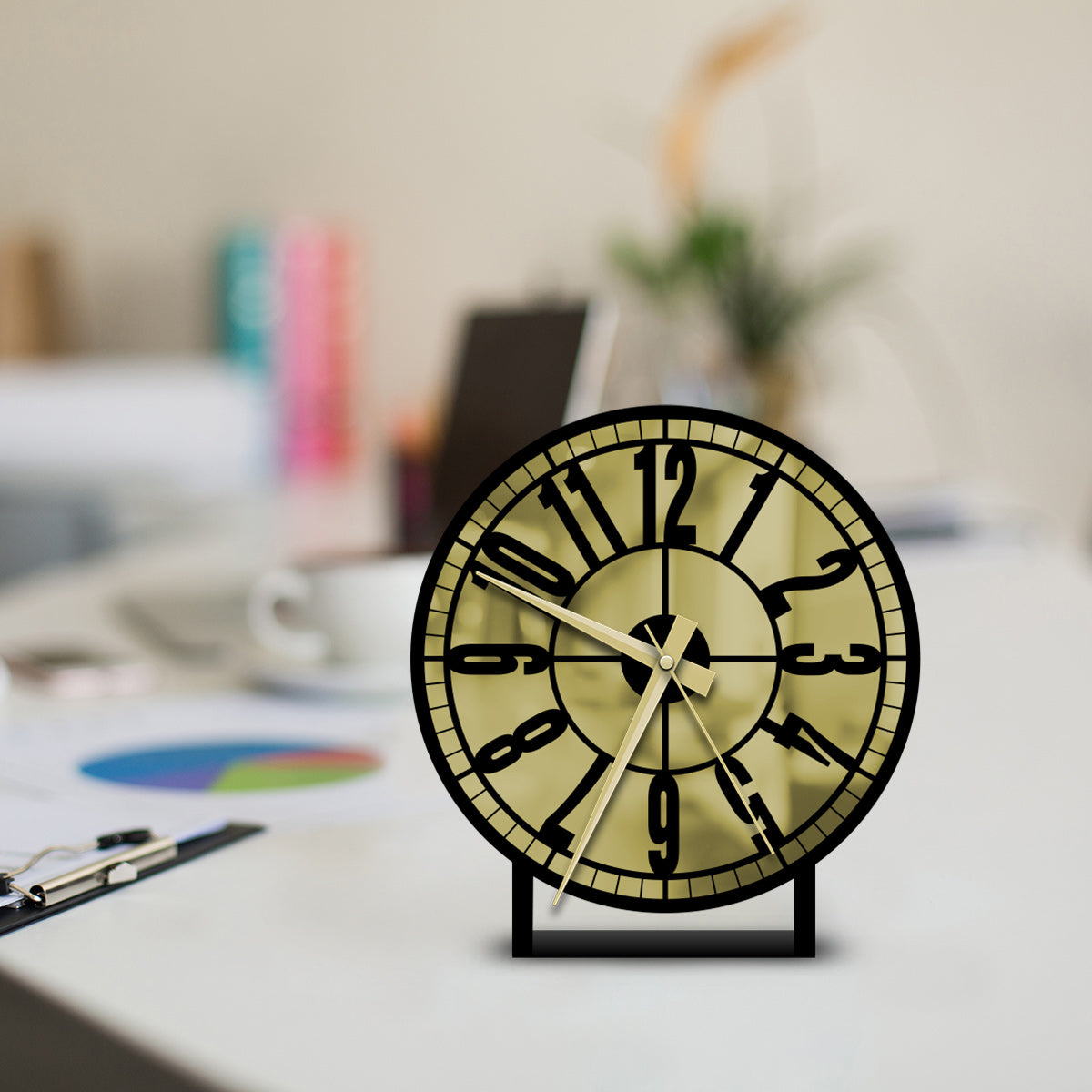 Ottoman Metal Desk Clock Merror