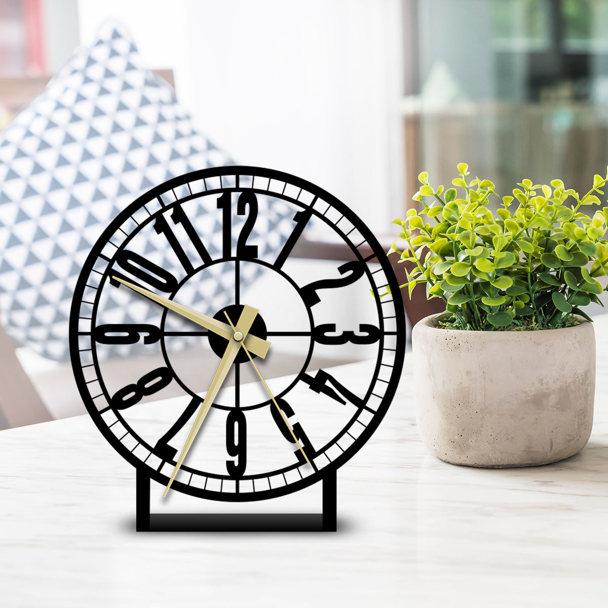 Ottoman Metal Table Clock Merror
