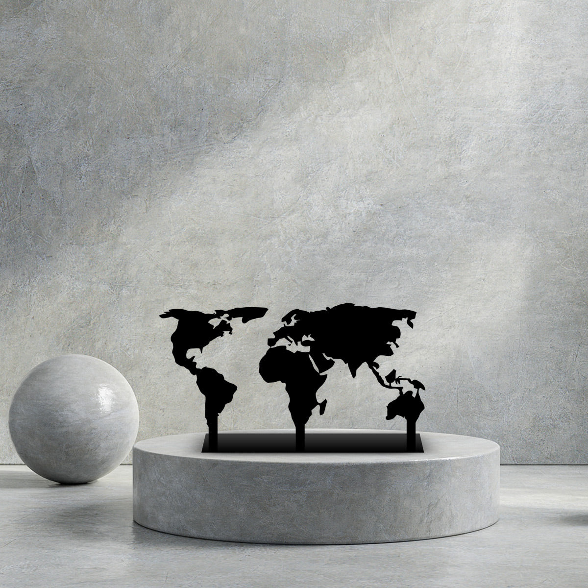 World Map Metal Desk Decor
