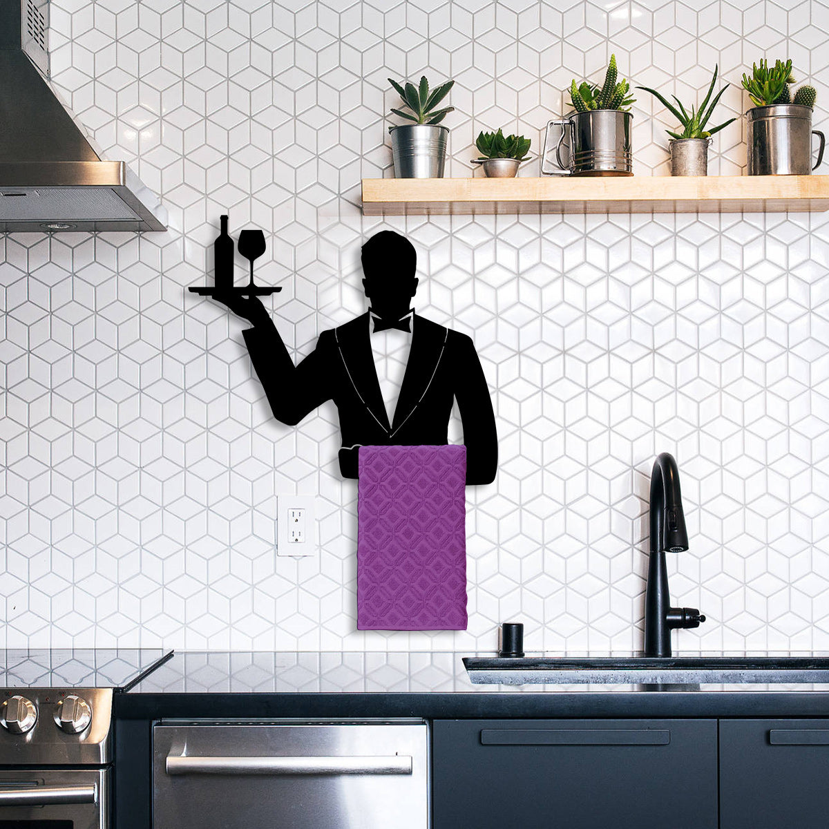 Waiter Metal Kitchen Towel Rack