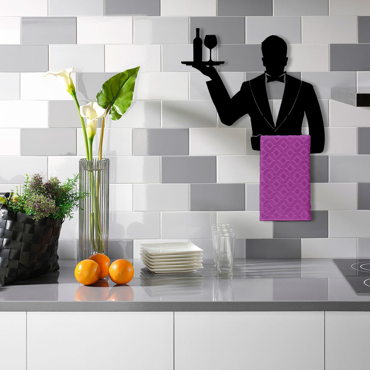 Waiter Metal Kitchen Towel Rack