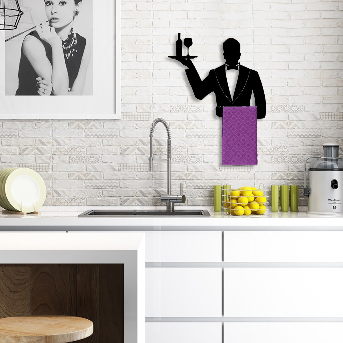 Waiter Metal Kitchen Towel Rack