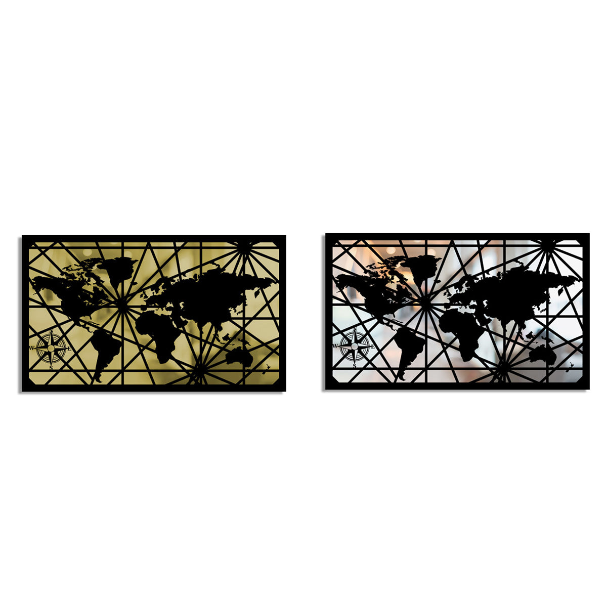 Merror Metal & Mirror World Map