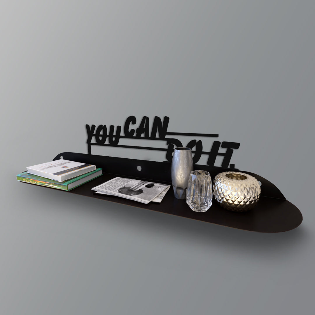 You Can Do It Modern Metal Wall Shelf
