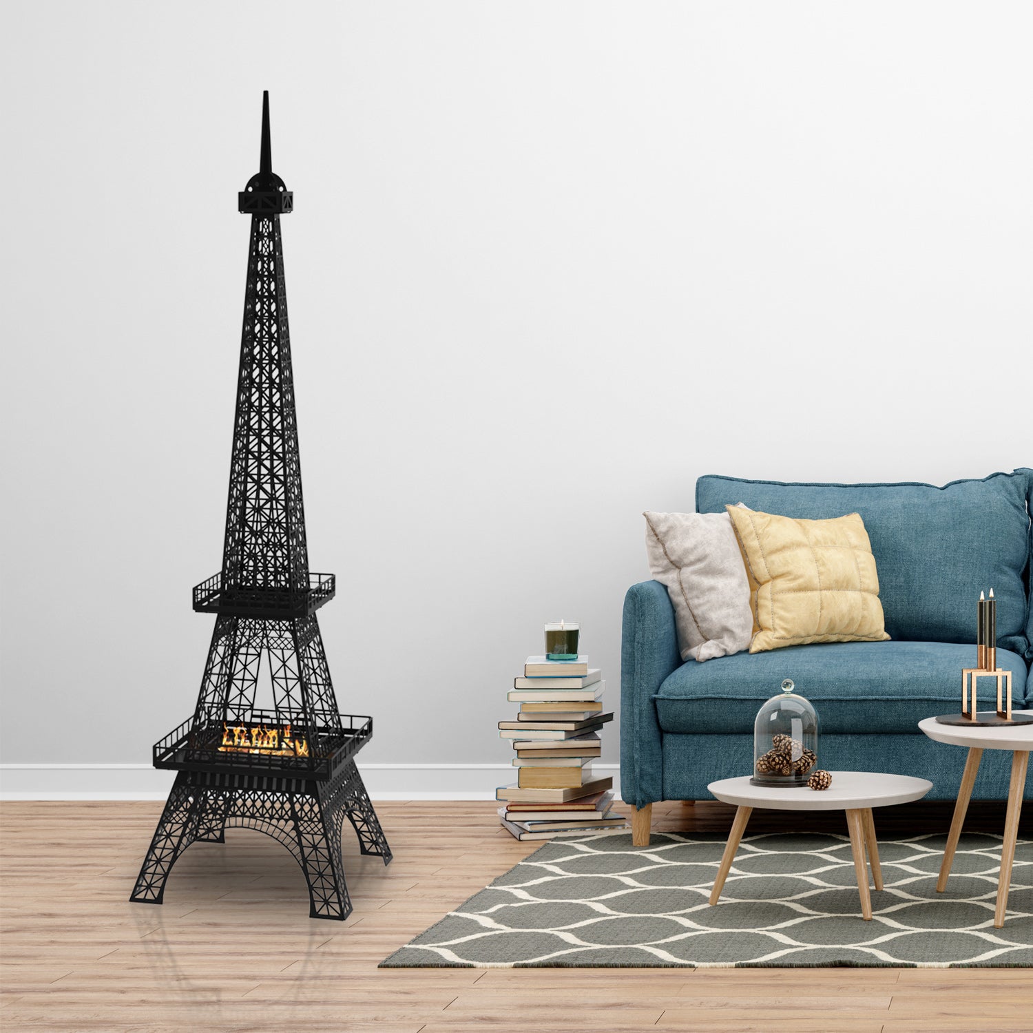 Papier peint 3d Tour Eiffel métallique