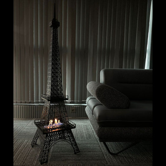 Paris Eiffel Tower Flueless Fireplace Metal 140CM