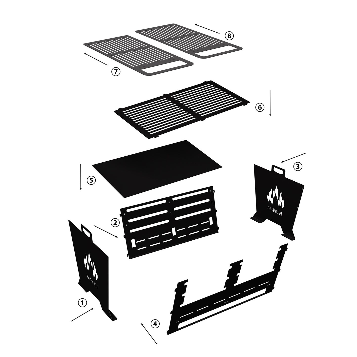 WiseGrill Portatif Taşınabilir Metal Mangal WG6 Çantalı