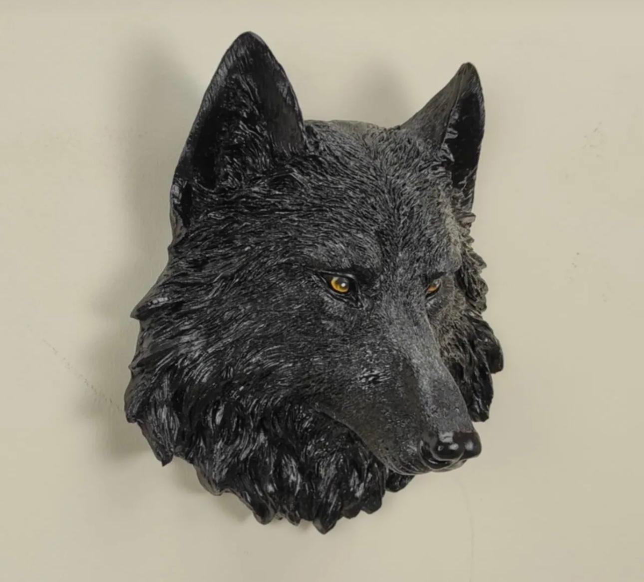 Balck Wolf Sculpture 8.66 inches