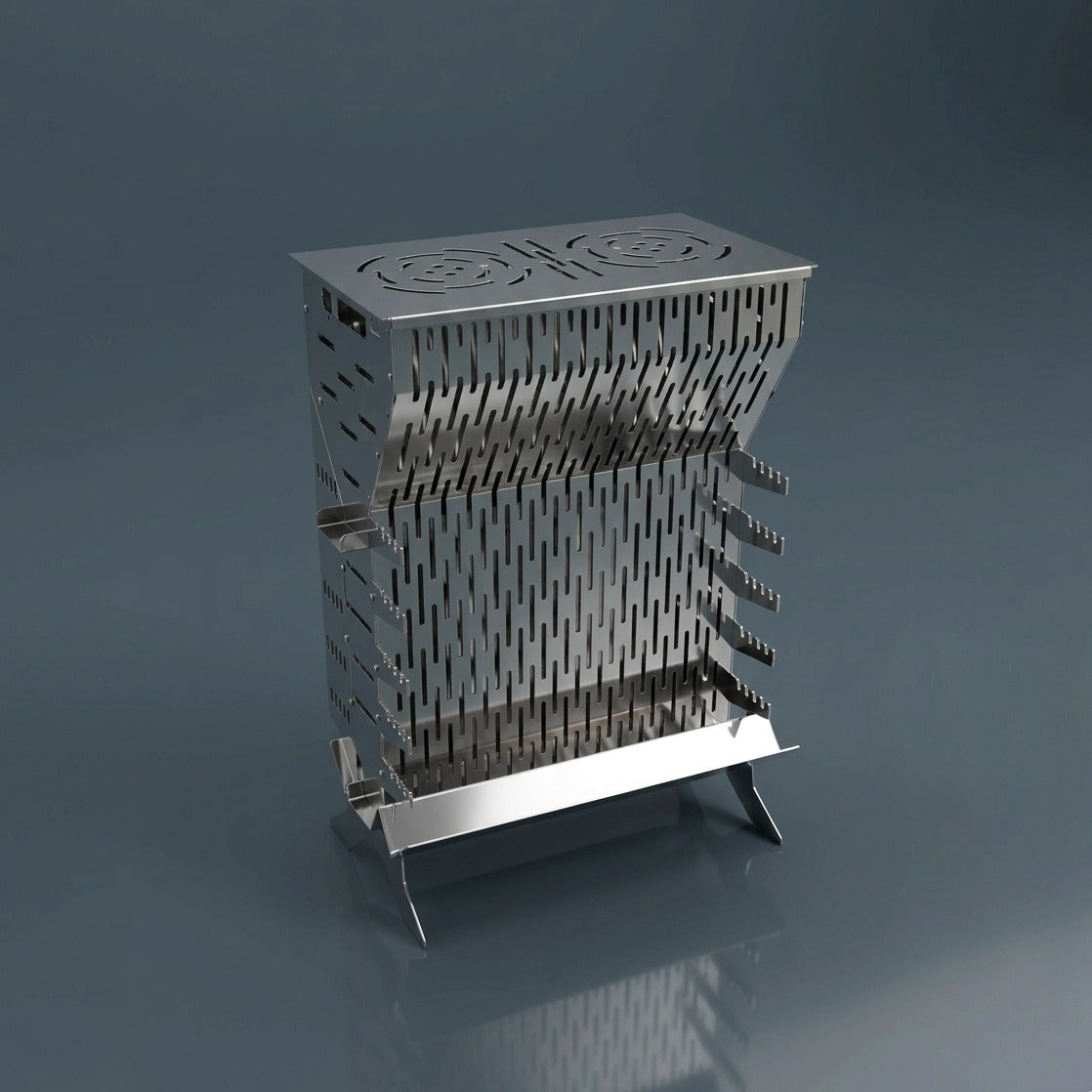 WiseDec WiseGrill V8 – Dikey Taşınabilir Paslanmaz Çelik Mangal | Kompakt & Çok Amaçlı Outdoor Grill