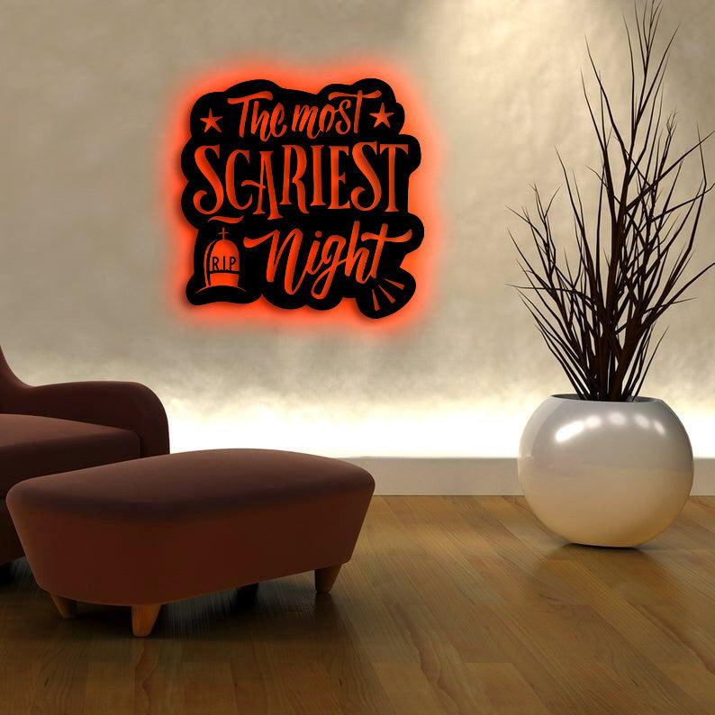 The Most Scariest Night Metal Wall Art LED Options