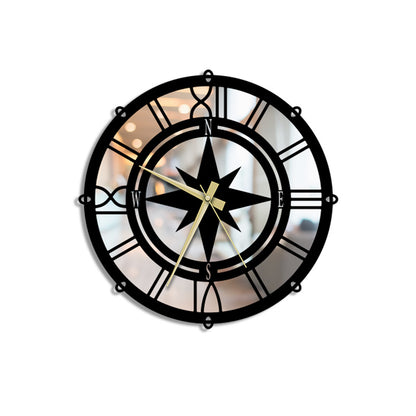 Compass Metal Wall Clock Merror
