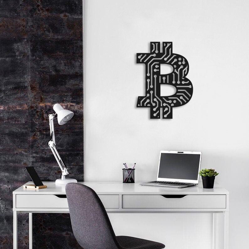 Bitcoin Led Wall Metal Art