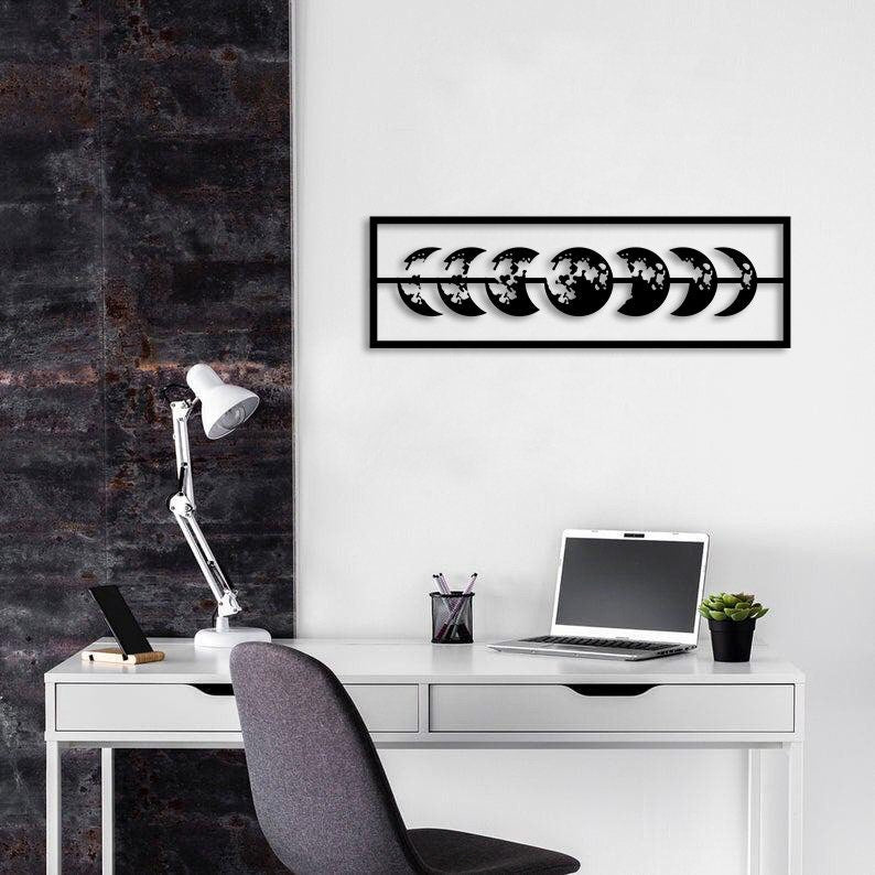 Phases of the Moon Metal Wall Art